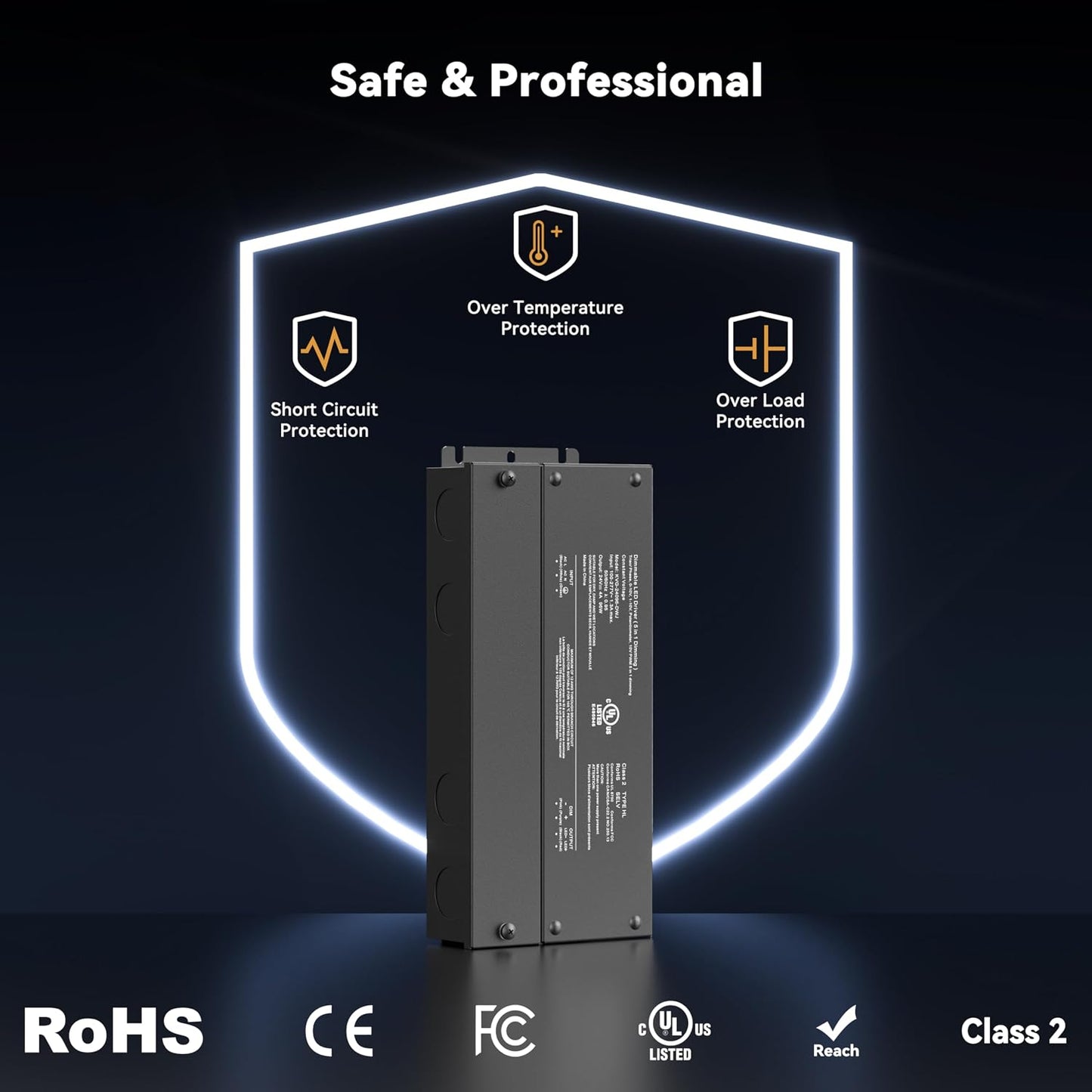 Controlador LED 96W 24V Traic suave sin parpadeo comp Lutron