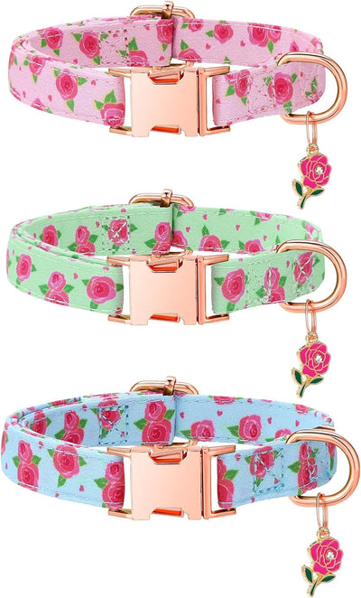 3 Pzas Collares Rosas para Perros Pequeños