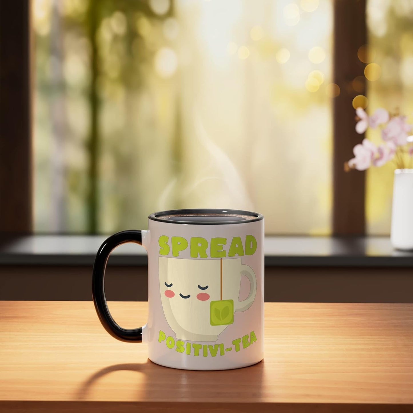 Taza cerámica Spread Positivi-Tea Kawaii con diseño de té