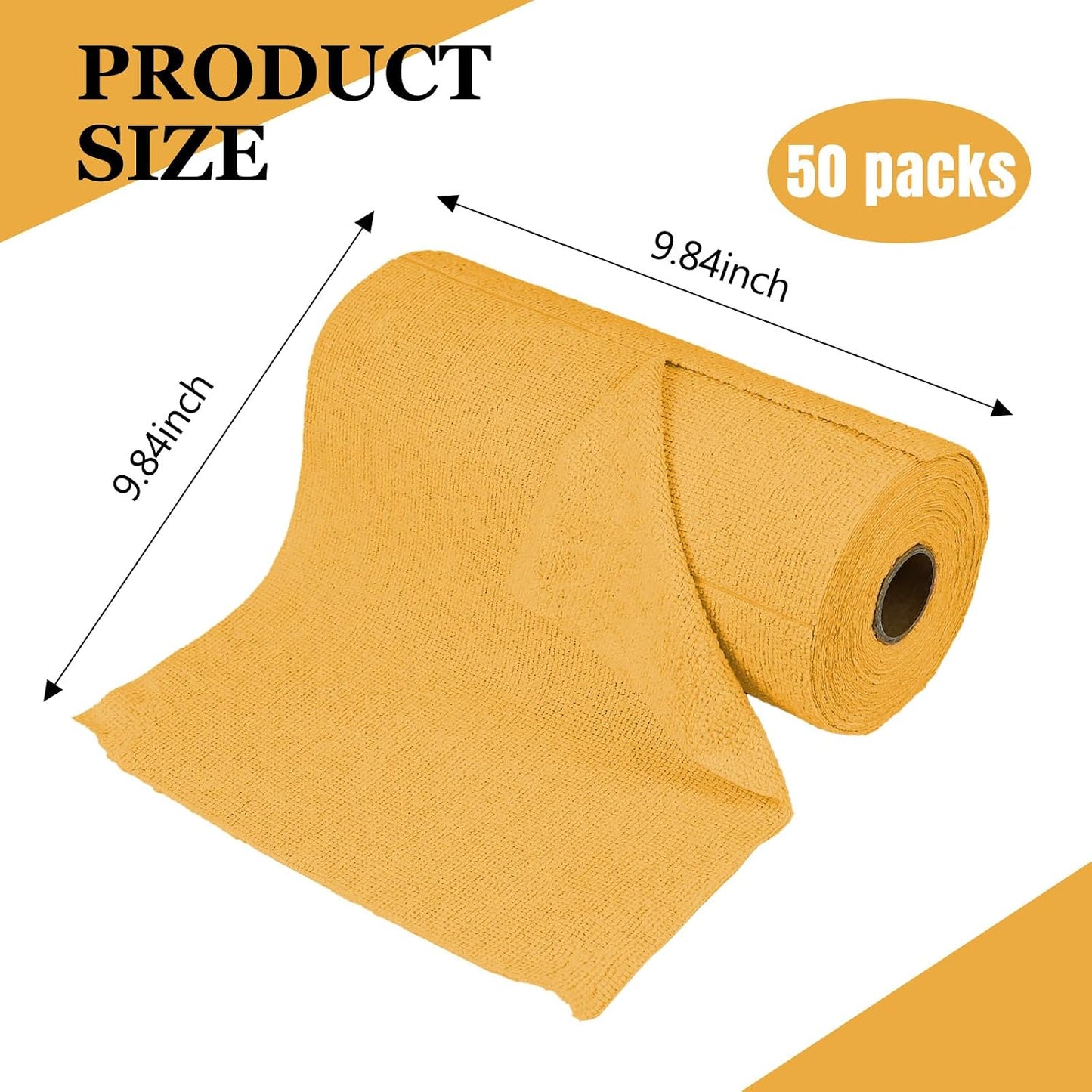 Rollo 50 paños microfibra 25,4x25,4 cm reutilizables