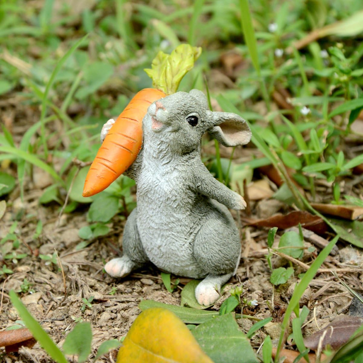 Jardín hadas miniatura terrario conejo zanahoria