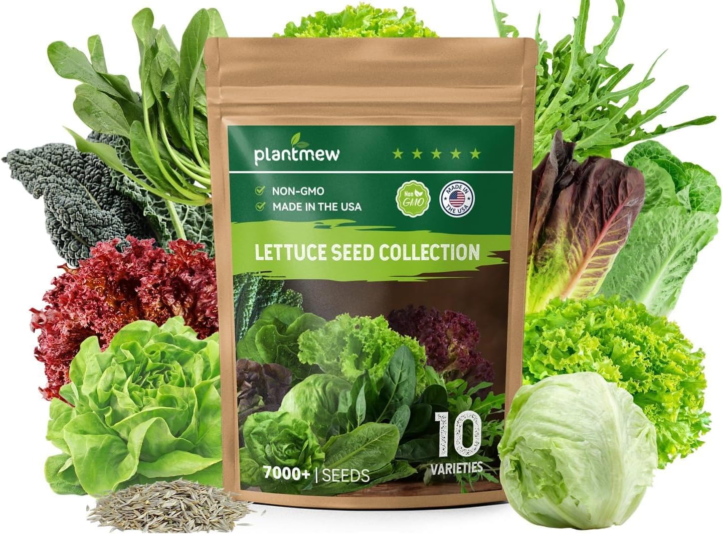 Semillas lechuga Heirloom 10 variedades jardín hidropónico