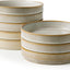Set 8 Cuencos Pasta 7.5pulg Doble Esmalte Blanco Capuchino