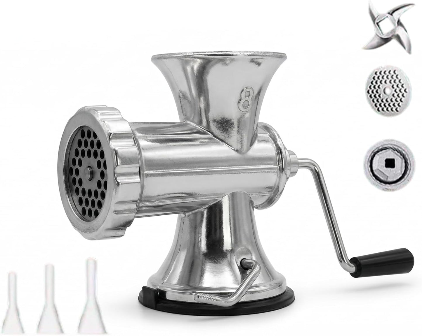 Molinillo carne acero inox manual con base succionadora para cocina