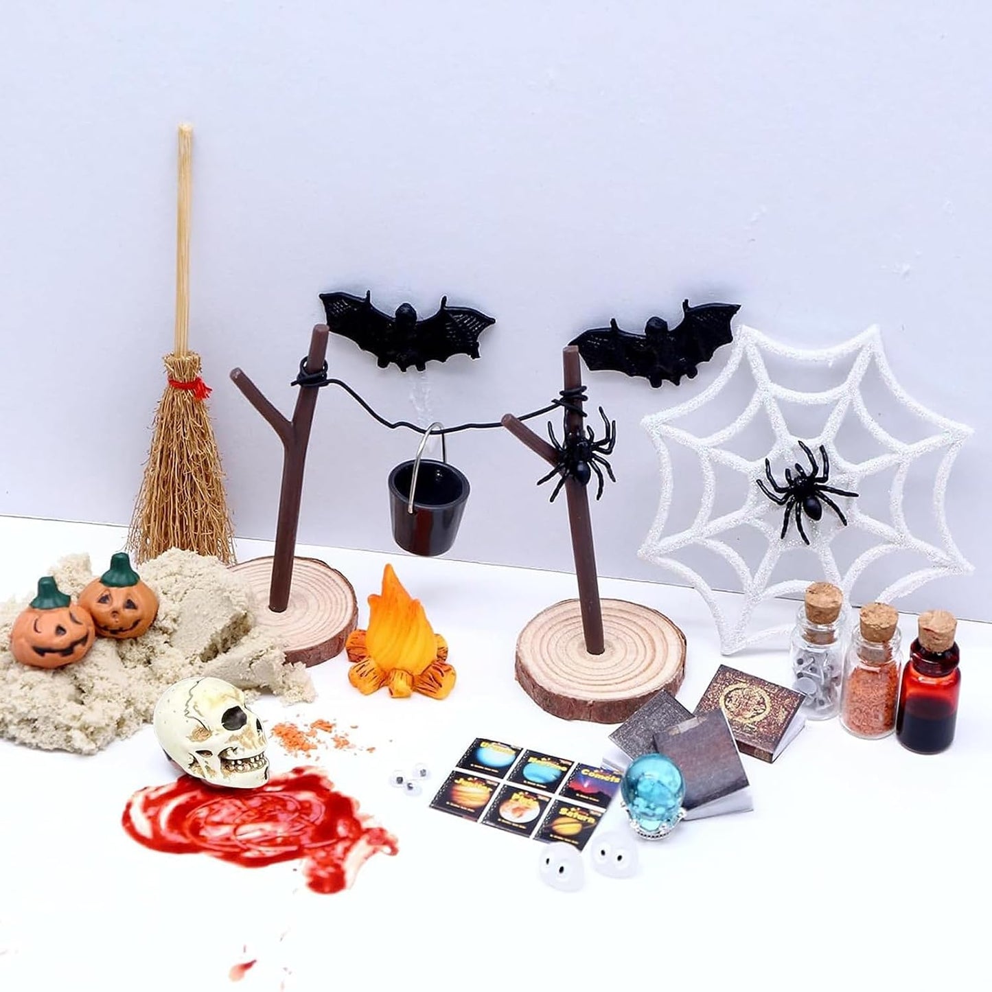Casa muñecas Halloween accesorios jardín mini 26 pzas