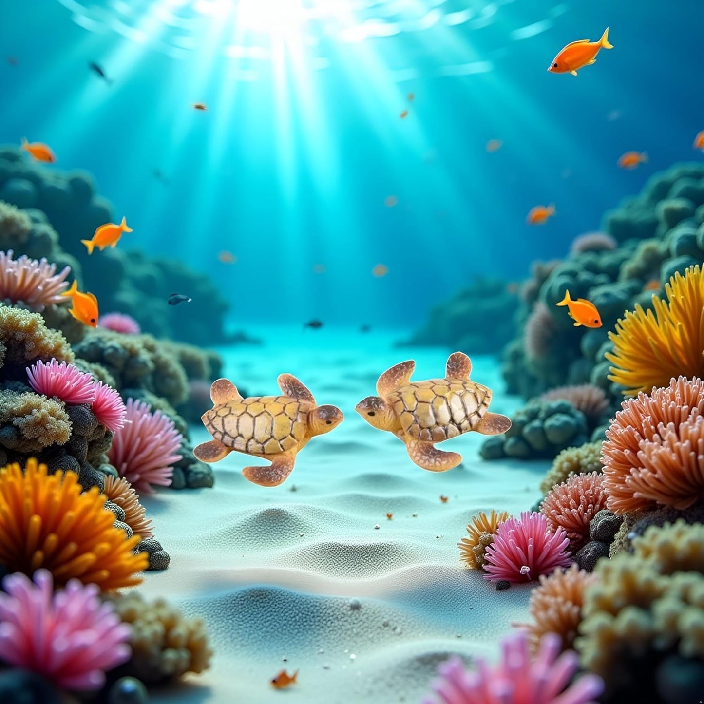 2 figuras tortuga marina miniatura para jardín hadas pecera