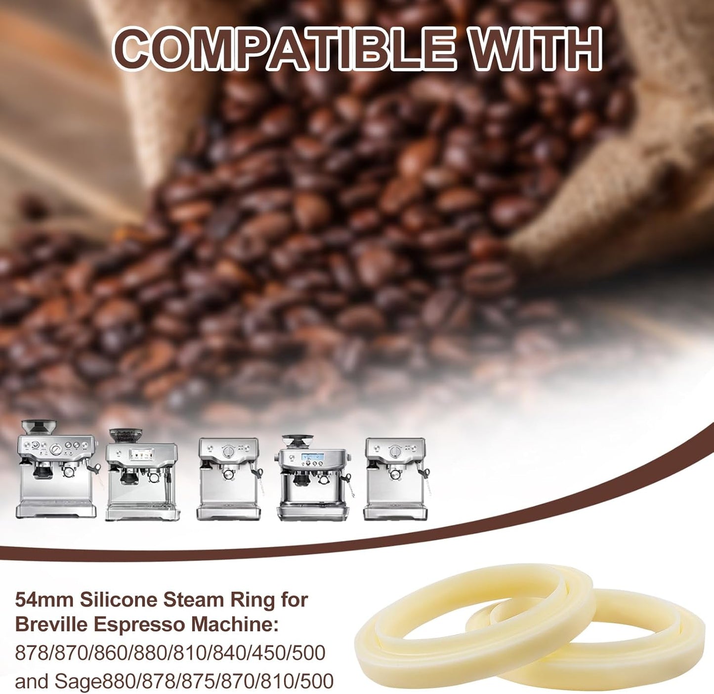 2 Anillos Silicona Repuesto para Cafetera Espresso Breville