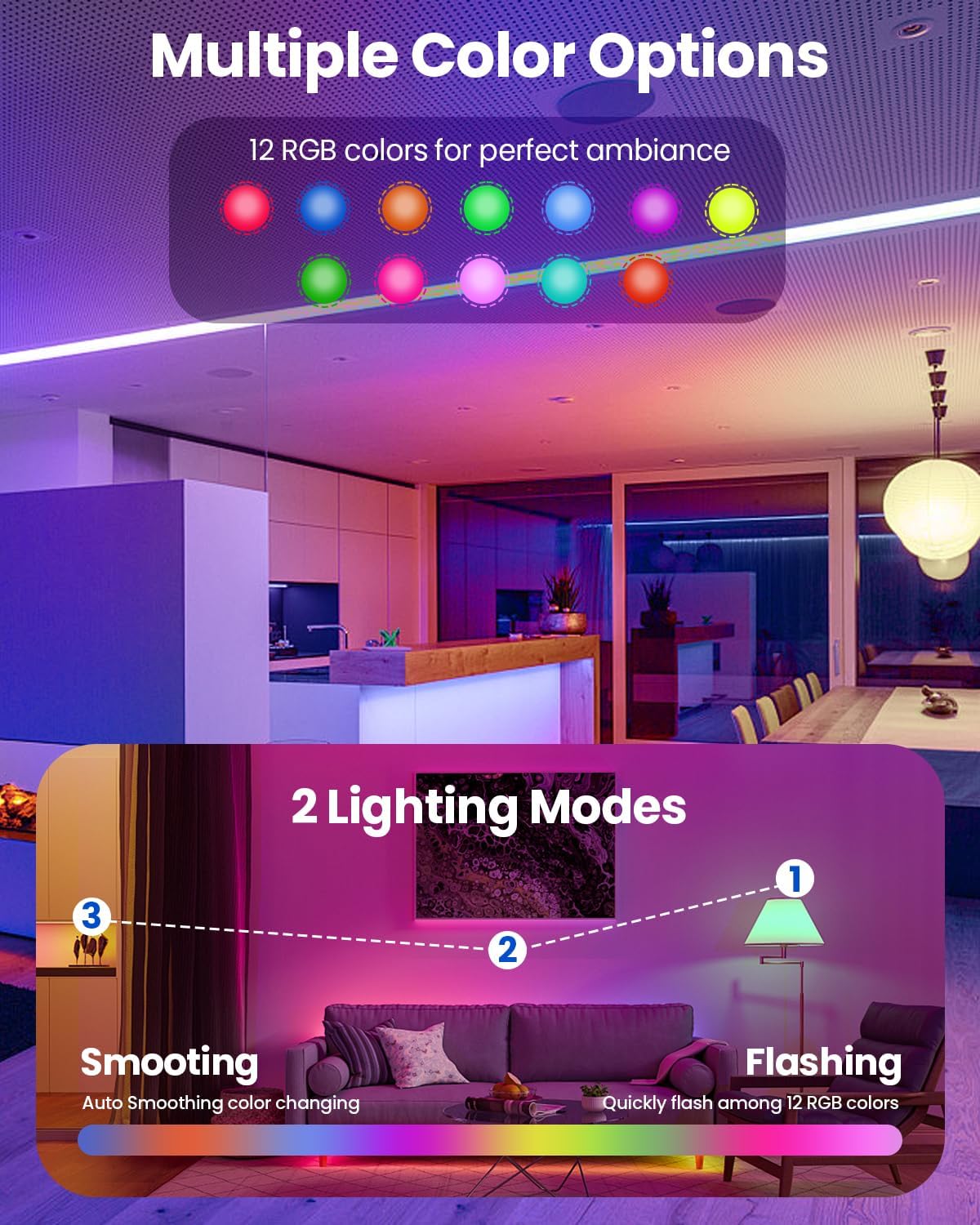 Bombilla LED inalámbrica con control remoto 15 colores