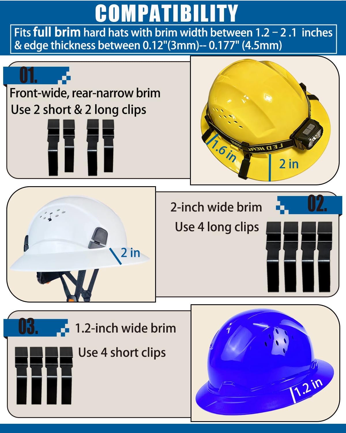 Clics para casco luz universal resistente gafas y cascos