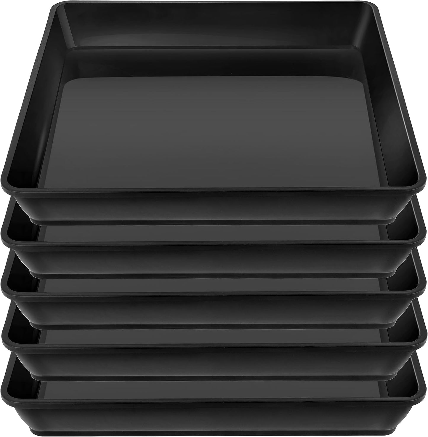 Platillo cuadrado para plantas 10pulg pack 5 bandeja plástico