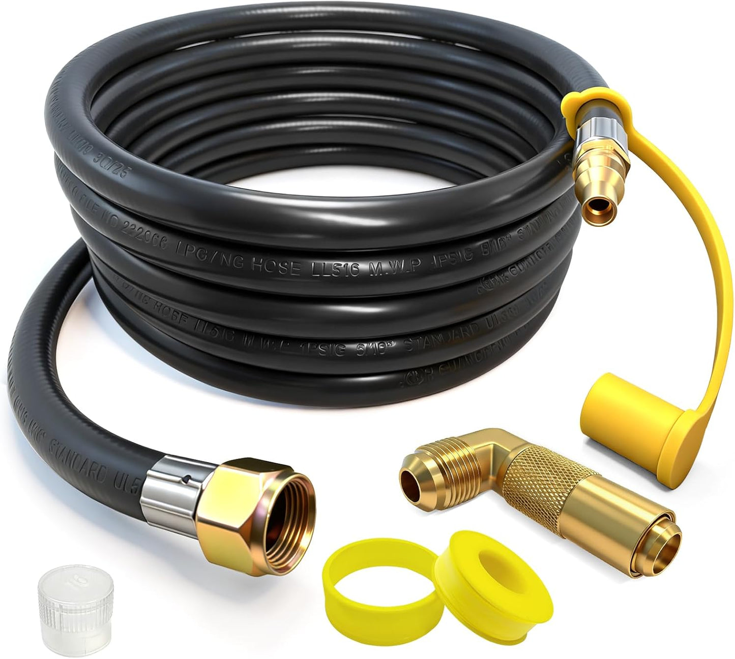 Manguera propano RV 12ft con adaptador 1/4x3/8 pulg