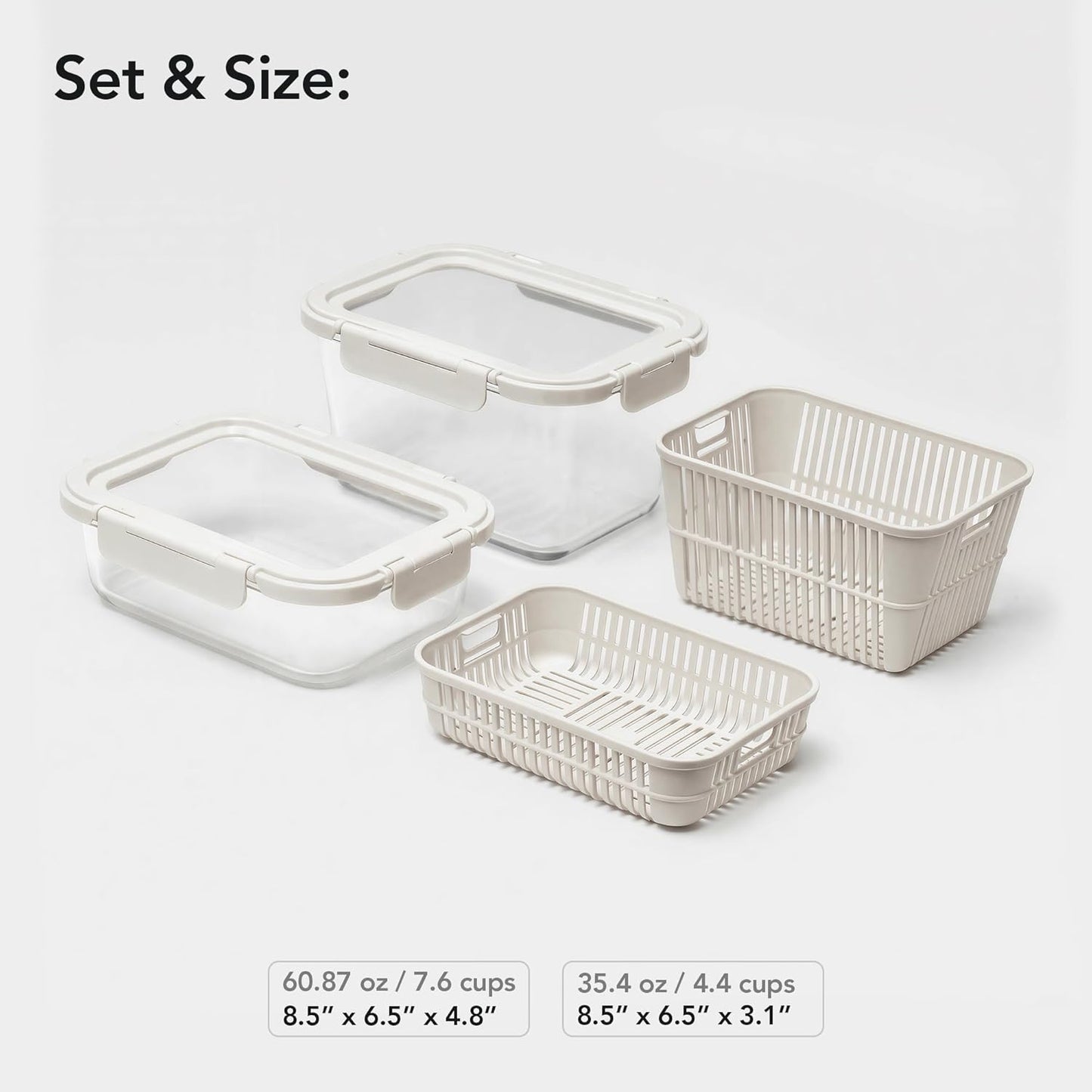 Porta frutas vidrio 5en1 para cortar sin BPA