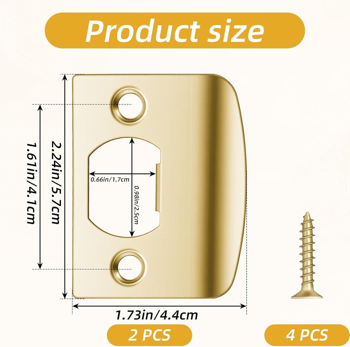 Set 2 placas puerta universal con pestillo 2-1/4x1-7/16