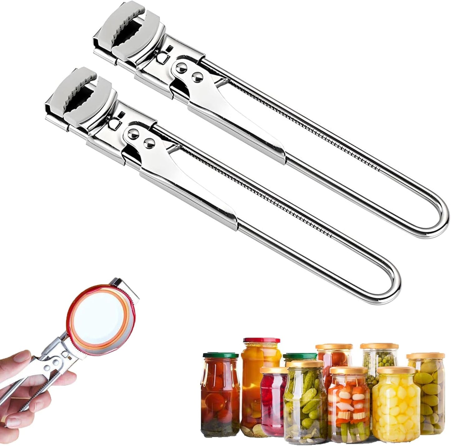 Abrelatas acero inox ajustable con agarre fácil