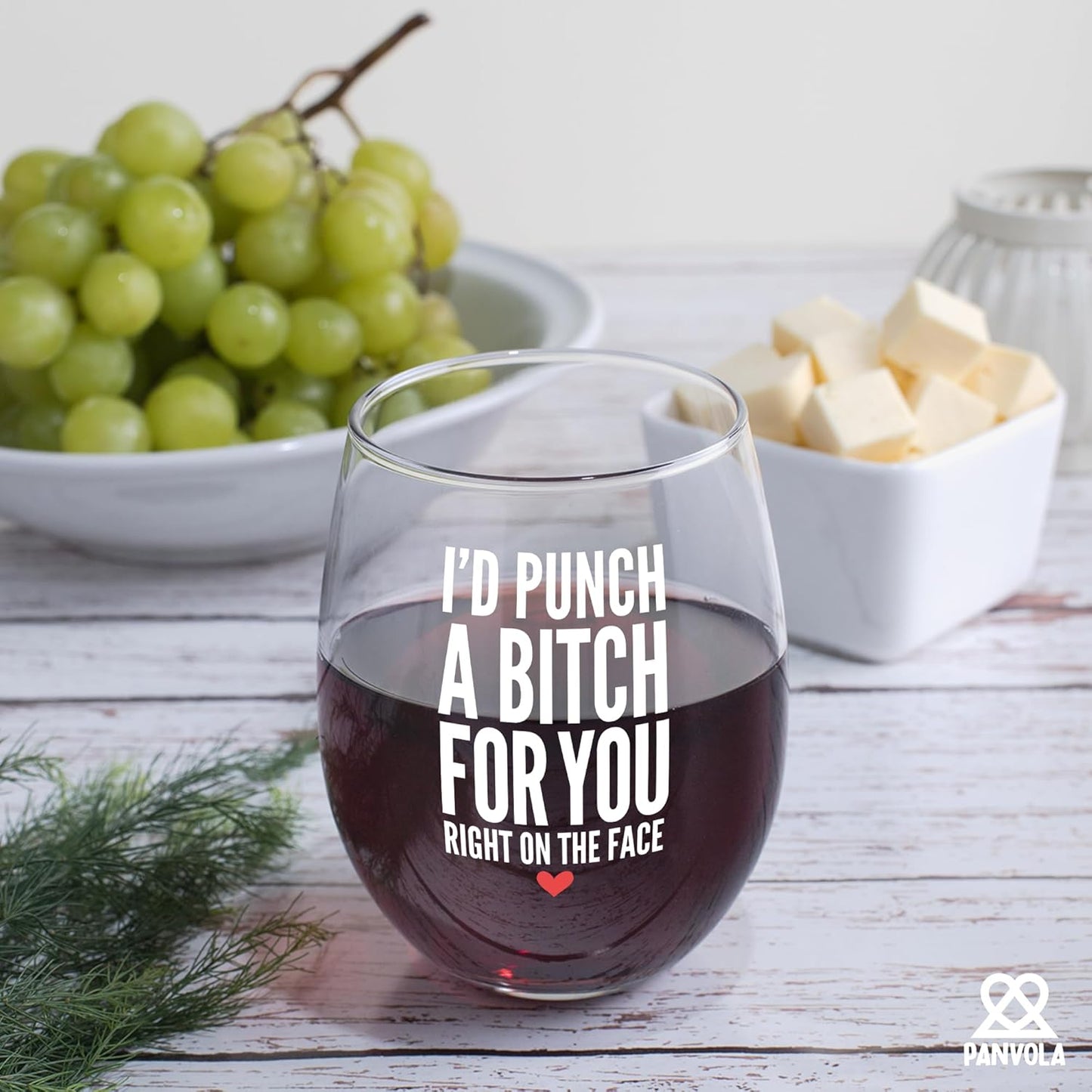 Vaso de vino claro 17oz para amigas y hermanas