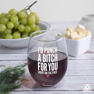 Vaso de vino claro 17oz para amigas y hermanas