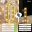 Números iluminados LED 12.6pulg marquesina dorada purpurina
