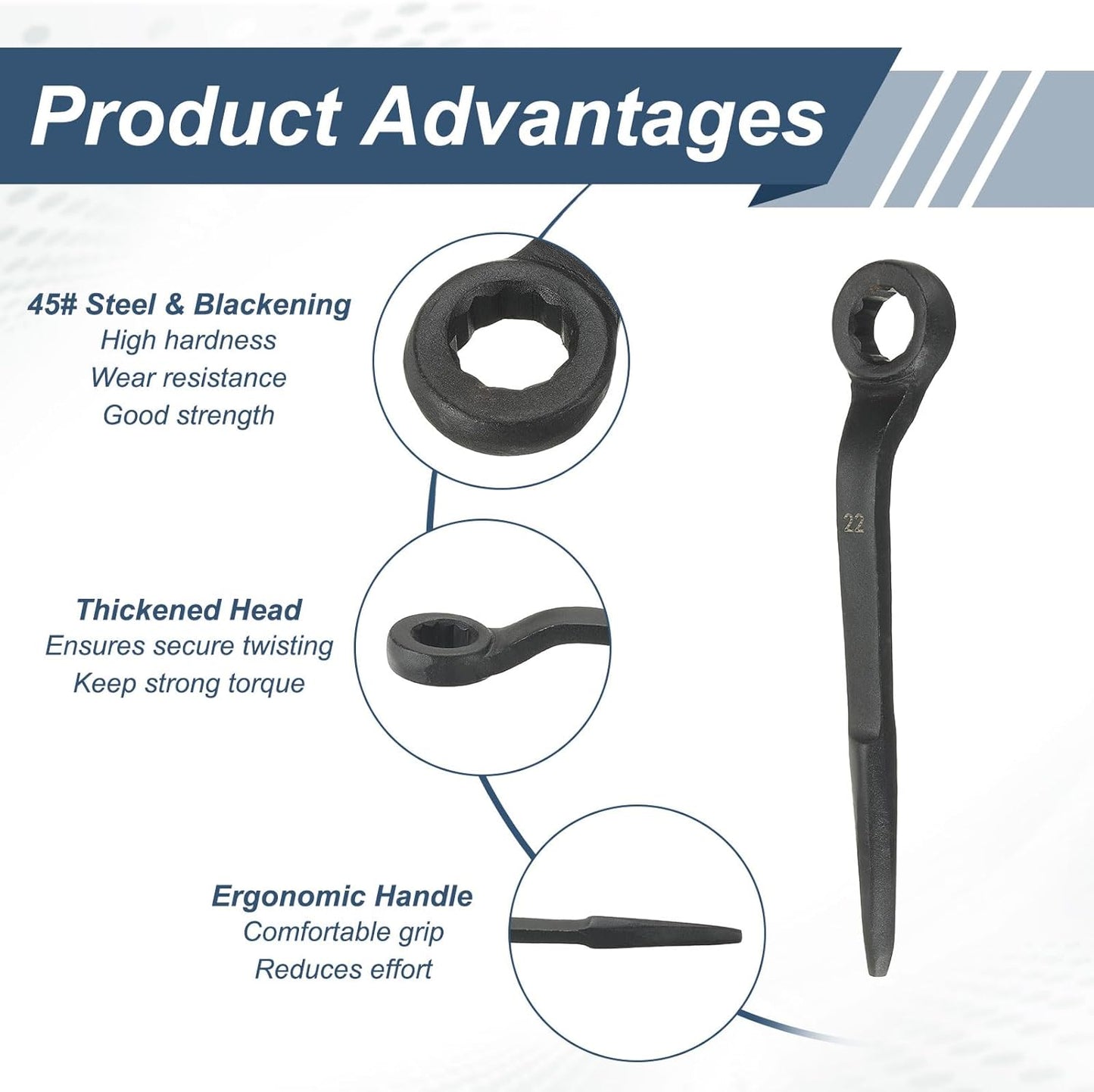 Llave caja 0.866pulg comp acero ennegrecido