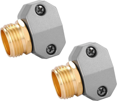 Conector reparación manguera 3/4 y 5/8 pulg aluminio paquete 2