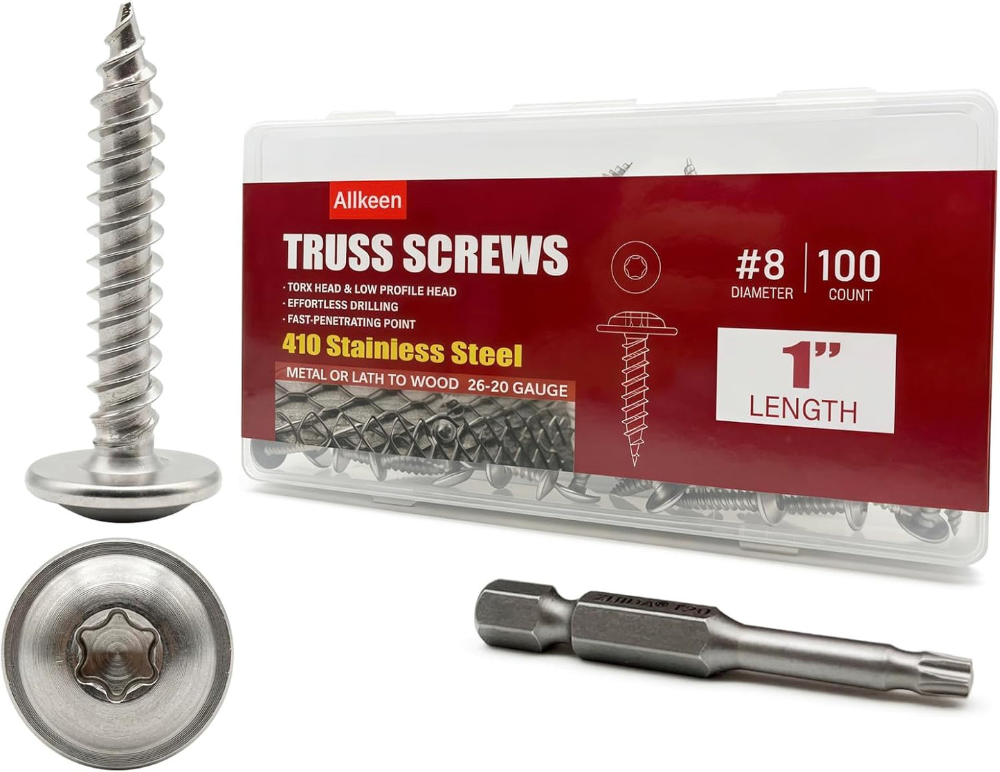 100 Pzas tornillos T20 acero inox autoatascantes