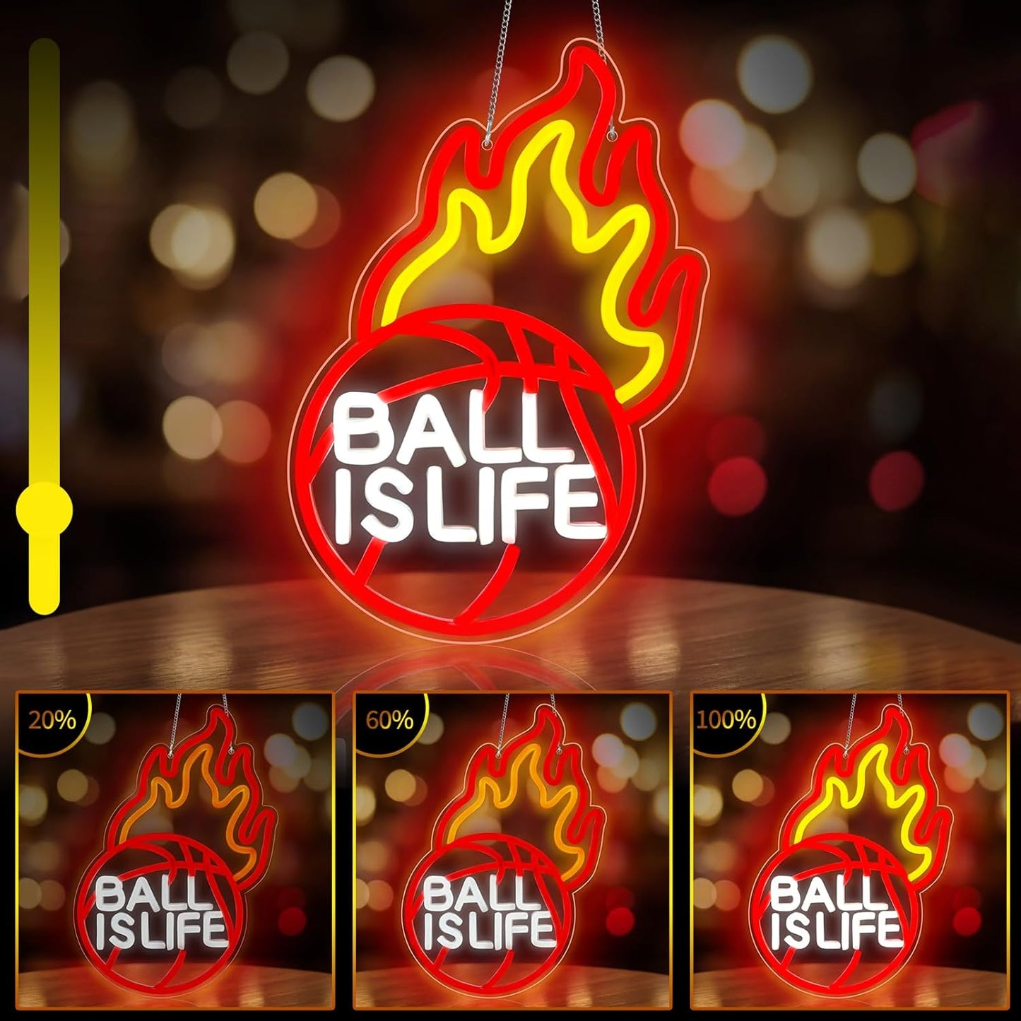 Letrero neón baloncesto LED decoración pared hombre cumpleaños