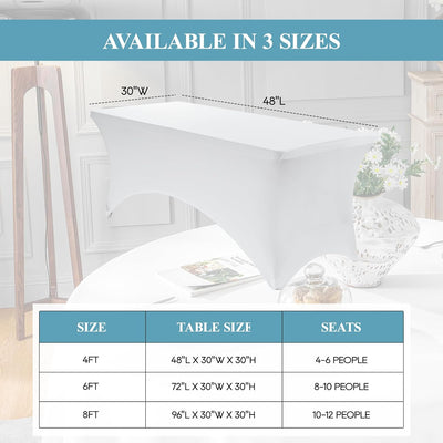 Mantel Elastano Ajustable Mesa Rectangular Exterior Blanco