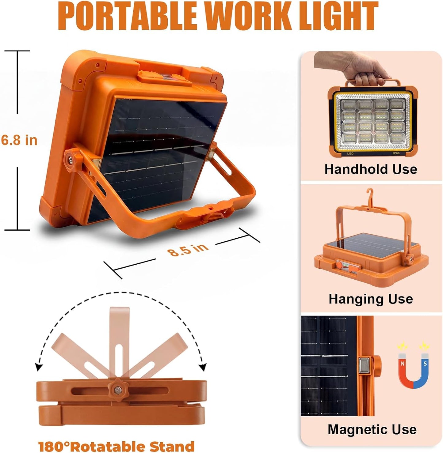 Luz Trabajo Solar Impermeable IP66