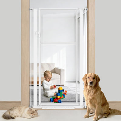 Puerta bebé alta 56pulg acrílico para gatos y perros 29.5-33.5pulg