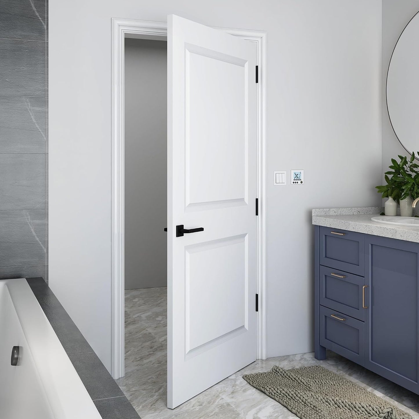 Losa puerta 36x80pulg imprimación blanca hueca duradera