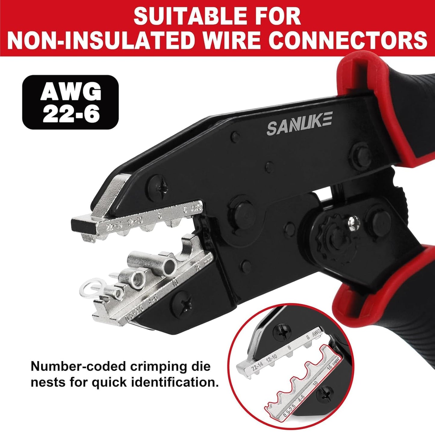 Crimpadora eléctrica para conectores AWG 22-6