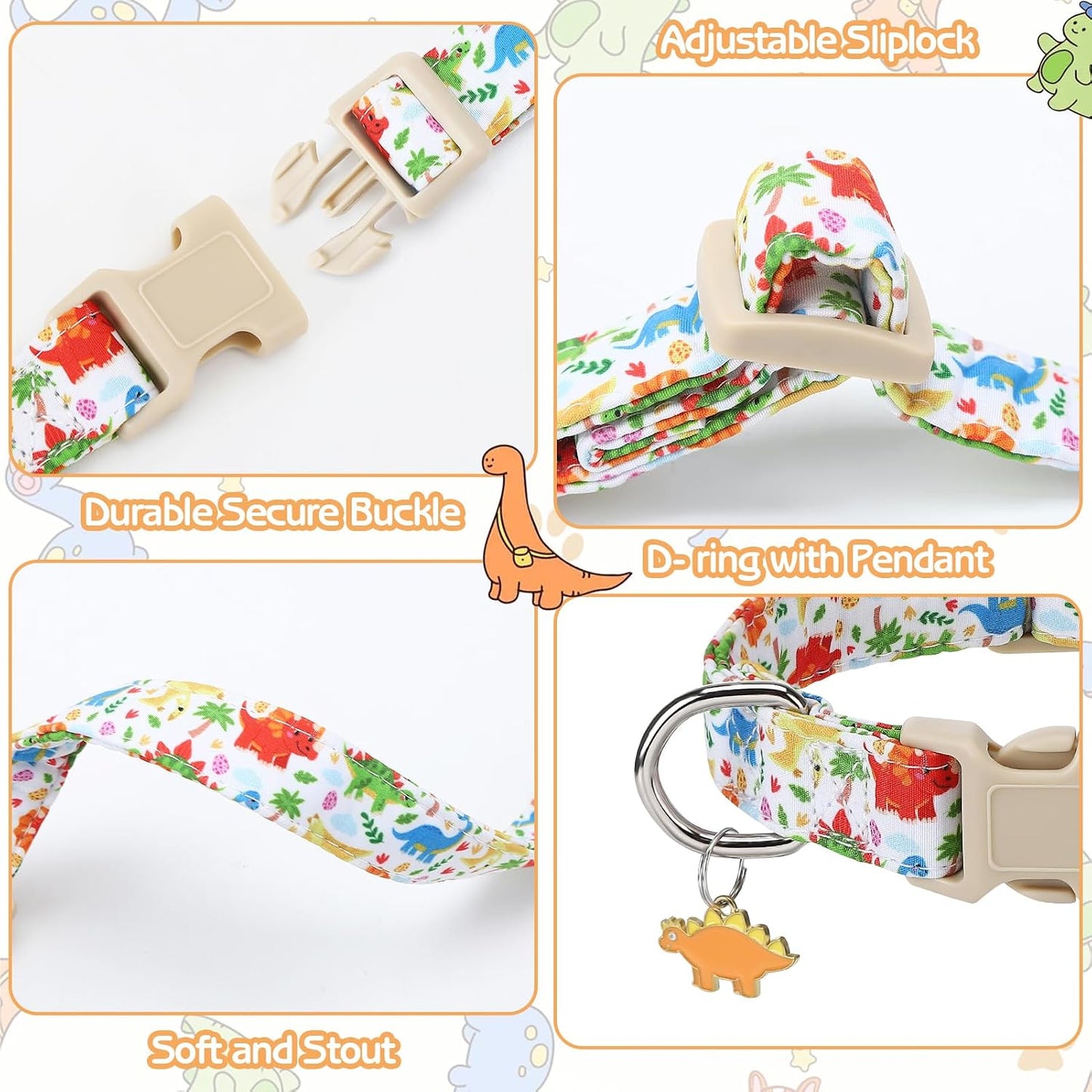 Collares dinosaurio para perros pequeños ajustables