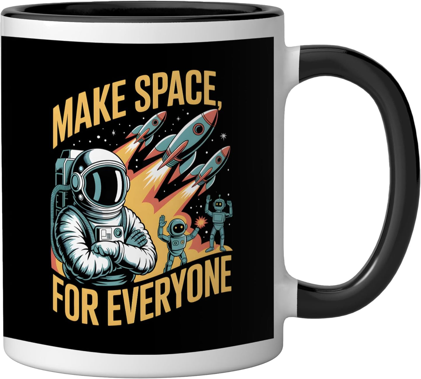 Taza Cerámica Astronomía Espacio Negro/Blanco