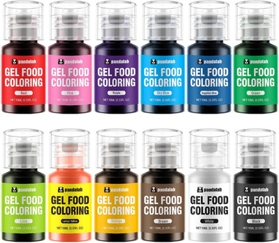 Set 12 Colores Gel Alimenticio para Decoración de Pastel 4.2oz