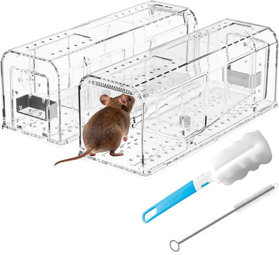2 Trampas humanas para ratones interiores exteriores reutilizables