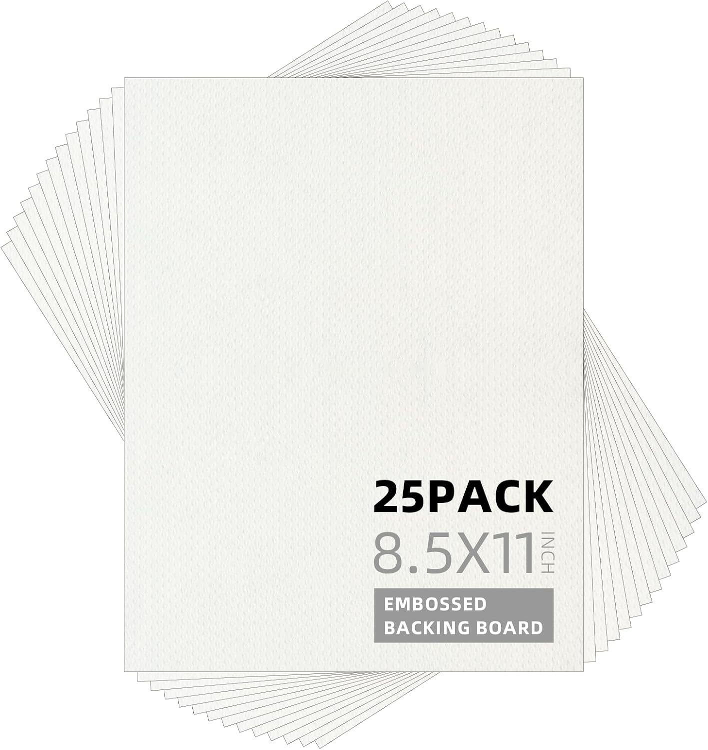 25 Tableros Respaldo 8.5x11pulg Blanco Sin Ácidos