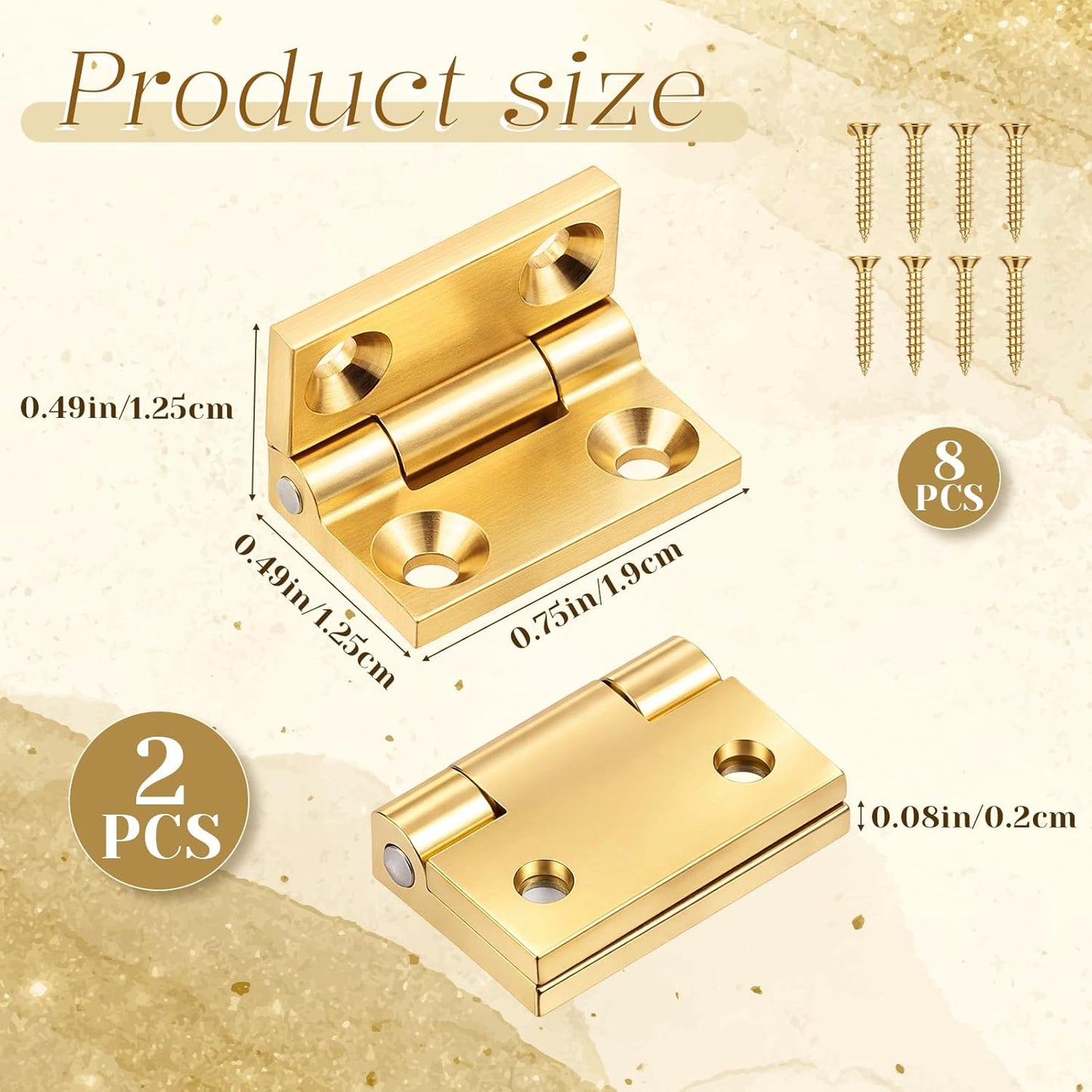 Minibisagras latón macizo 90 grados para caja madera