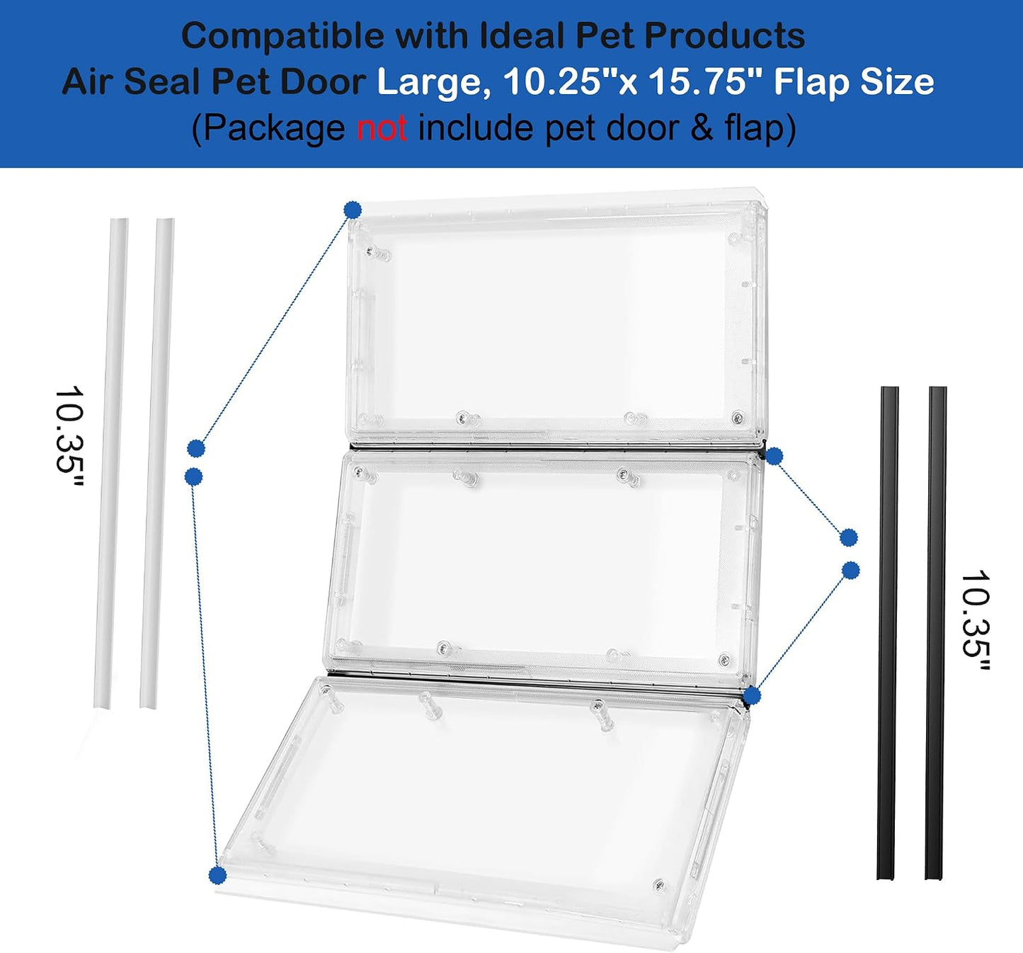 8 tiras goma repuesto comp Ideal Pet 10.25x15.75pulg
