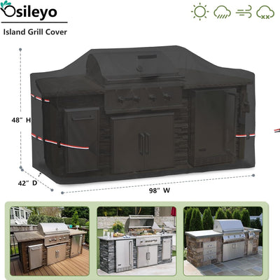 Cubierta parrilla isla 98pulg 600D impermeable negro