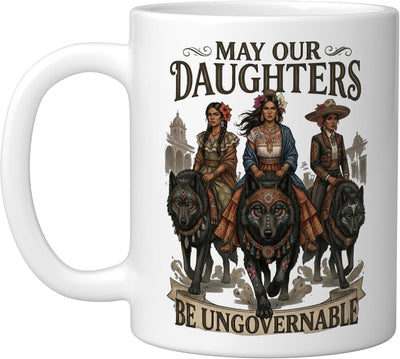 Taza Cerámica para Mamá Latina Feminista Blanca