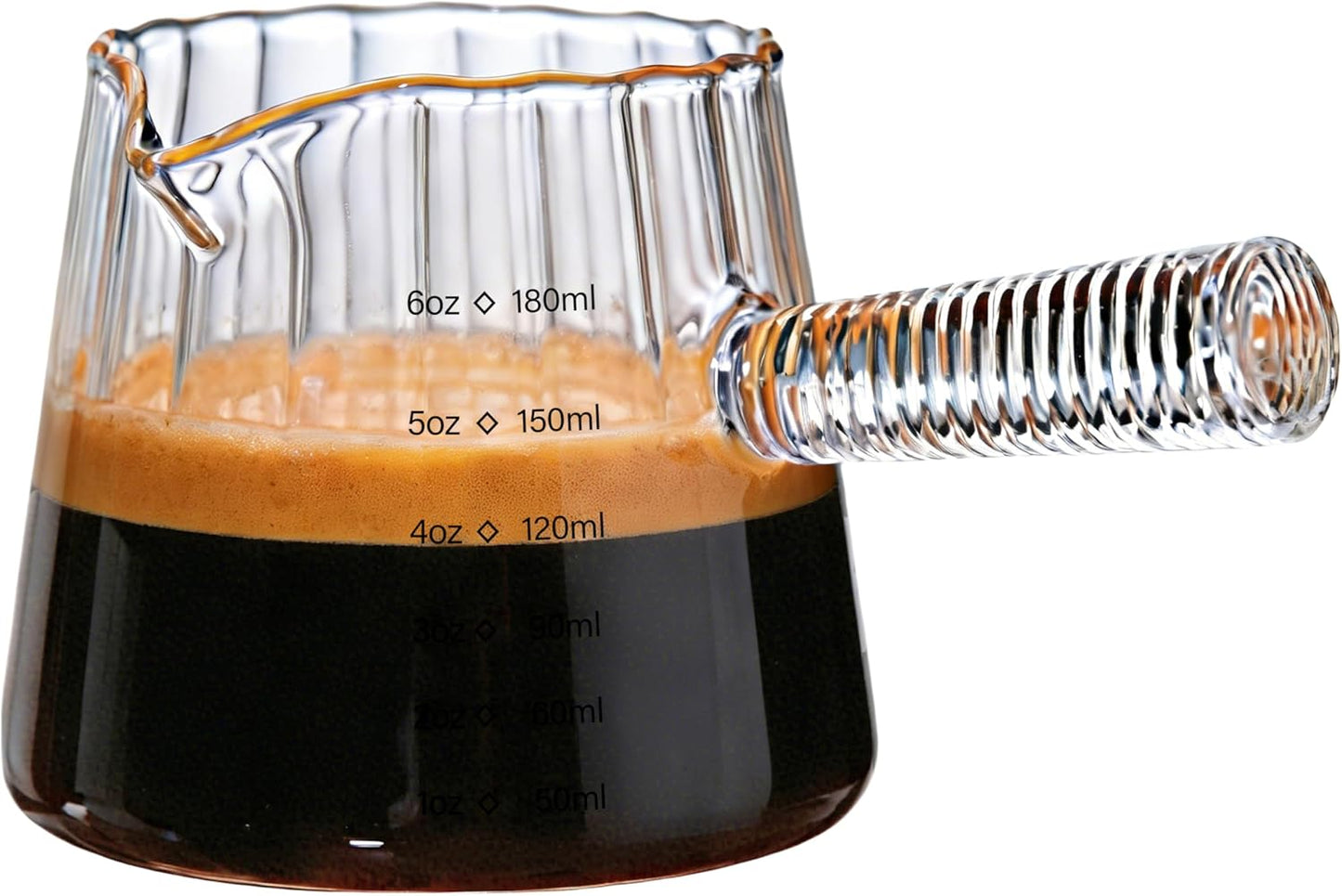 Tazas de espresso con asa de 6 oz, medidor de café, aptas para lavavajillas