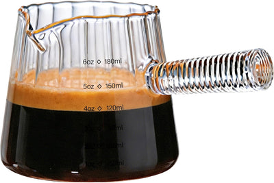 Tazas de espresso con asa de 6 oz, medidor de café, aptas para lavavajillas