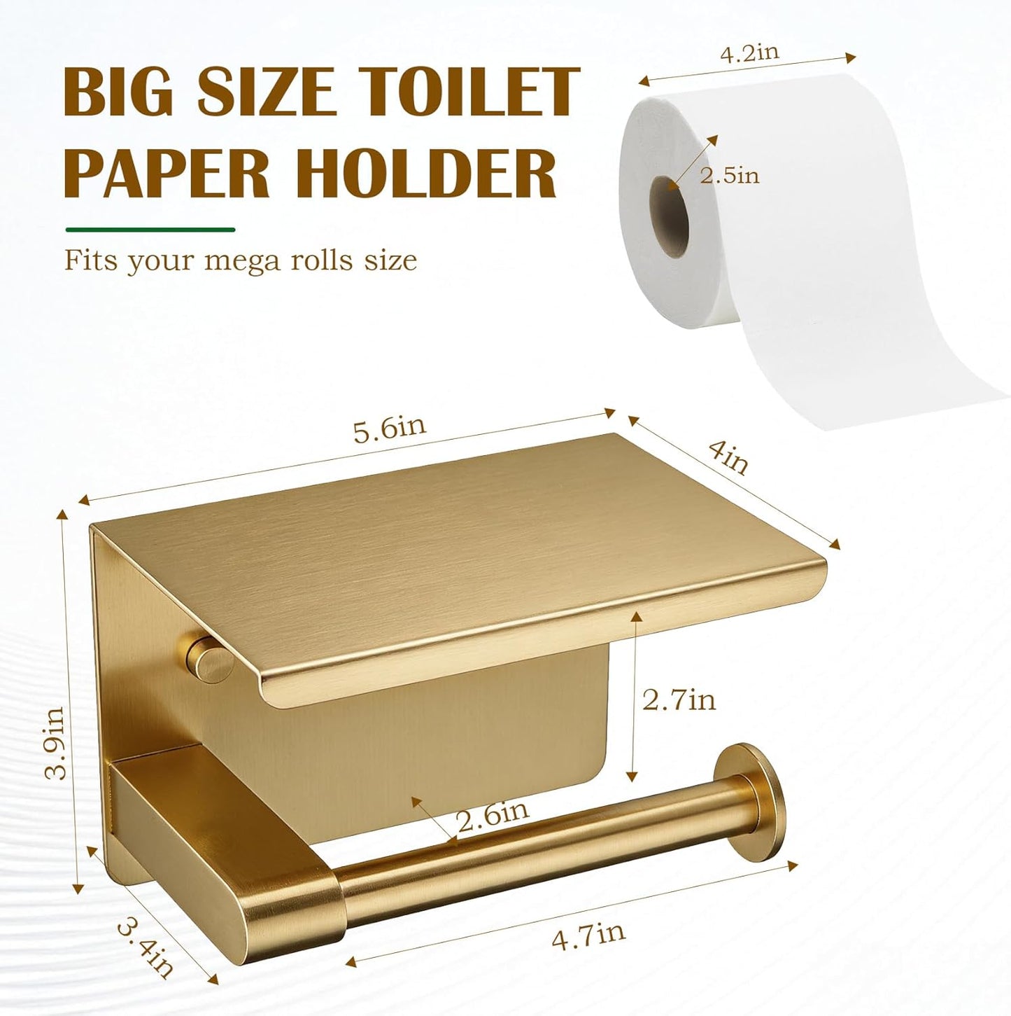 Soporte papel higiénico adhesivo con estante
