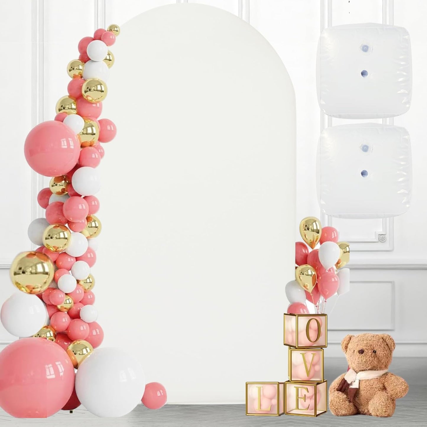 Set Soporte Arco Boda 2.2m Metal Cubierta Decoraciones Fiesta