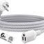 Cable extensión trenzado 6 pies 16/3 blanco flexible para hogar