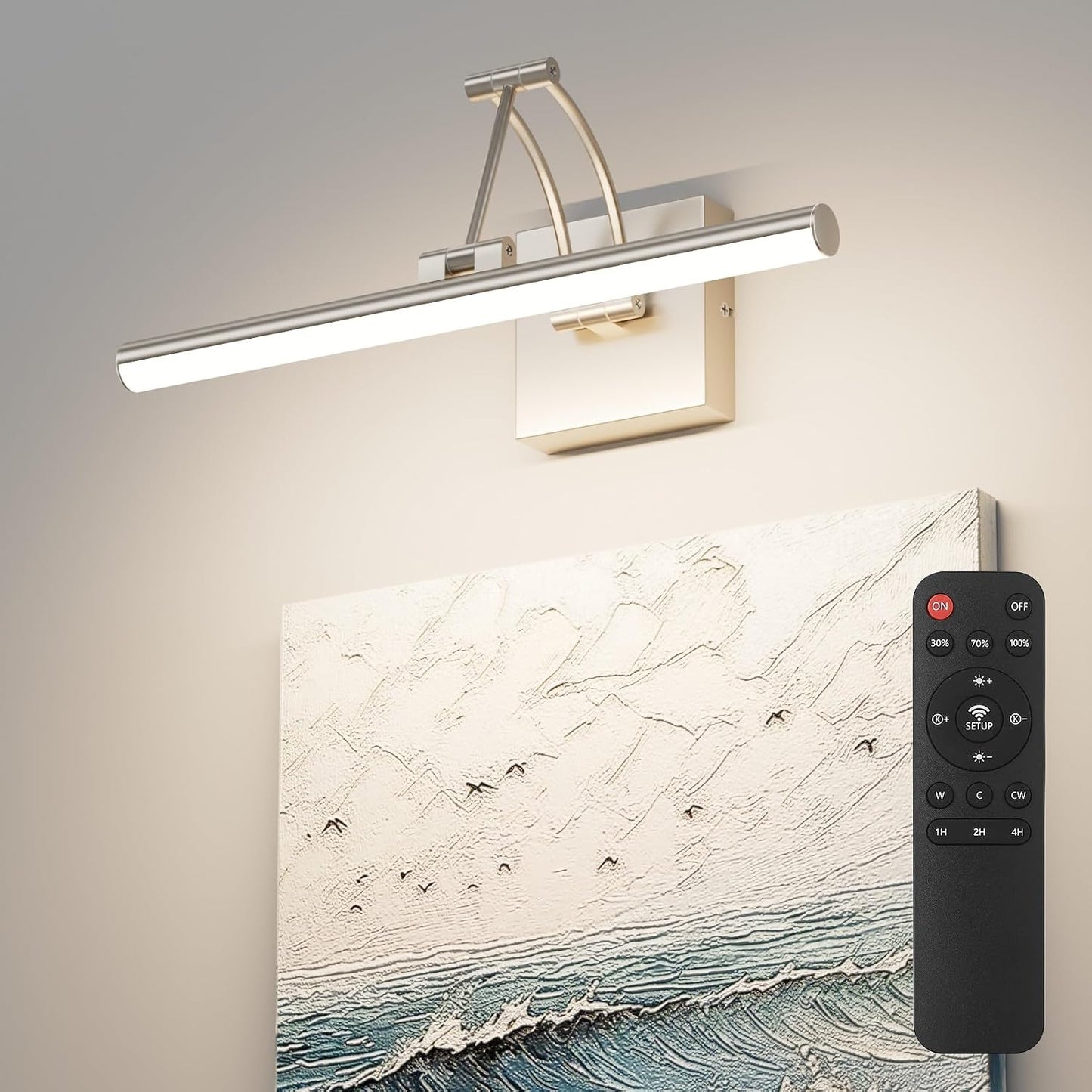 Luz arte níquel cepillado 15.7pulg regulable con control remoto