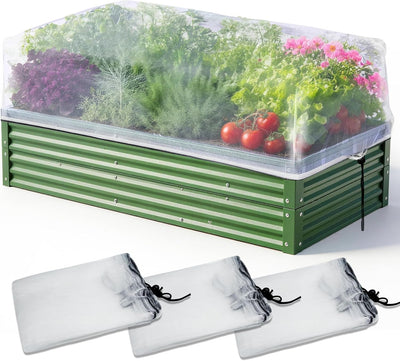 3 Pzas Redes Jardín 4.9x2.3x1.4ft Malla Ultrafina HDPE