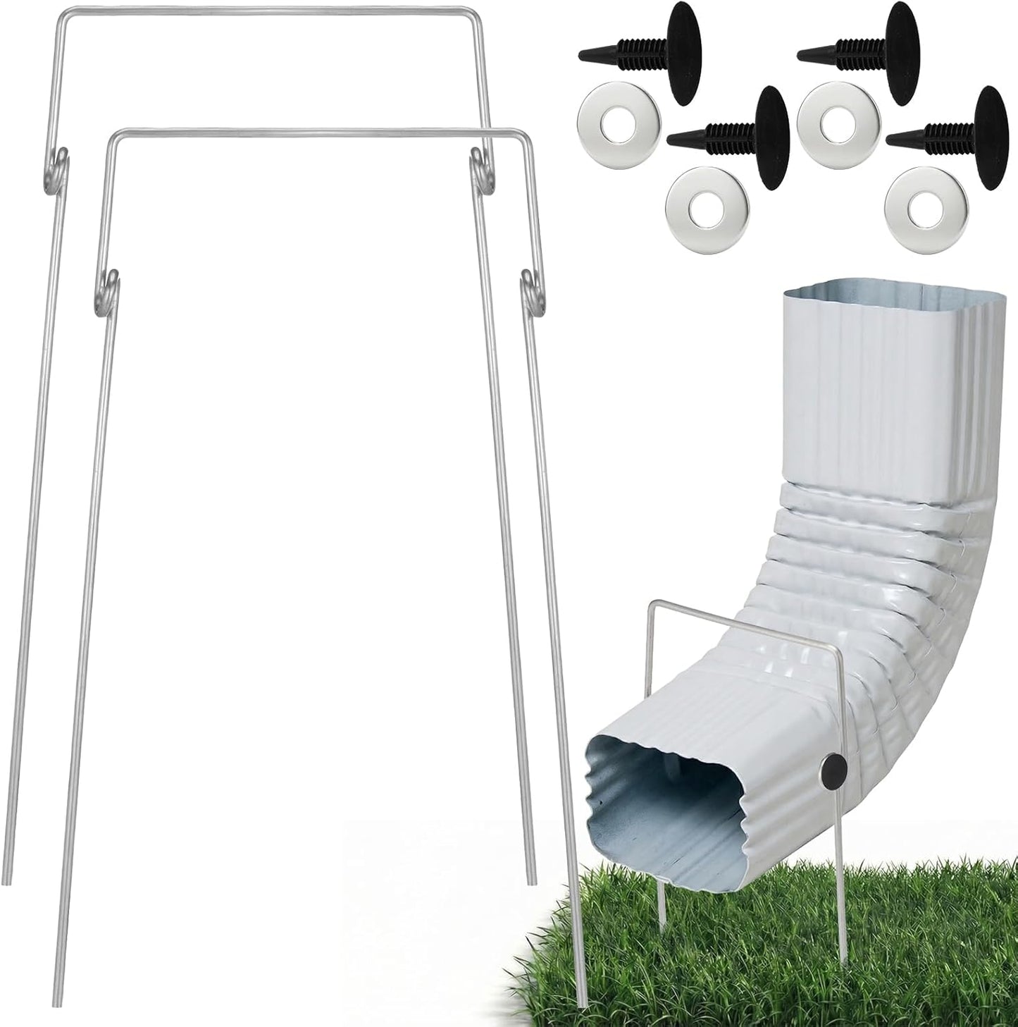 2 Estacas Extensión Canalón 3x4 A Soporte Anclaje Fácil Instalación