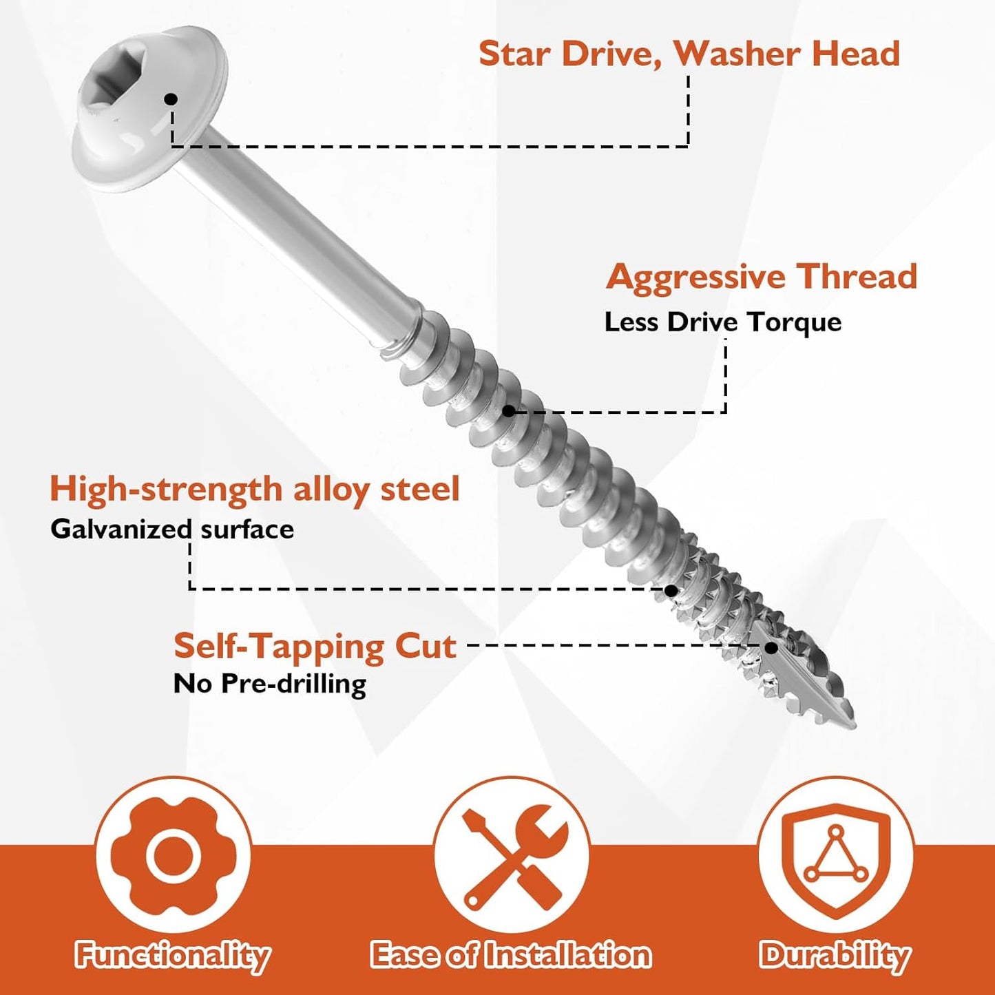 Tornillos gabinete blanco 2lb autorroscantes cabeza estrella madera