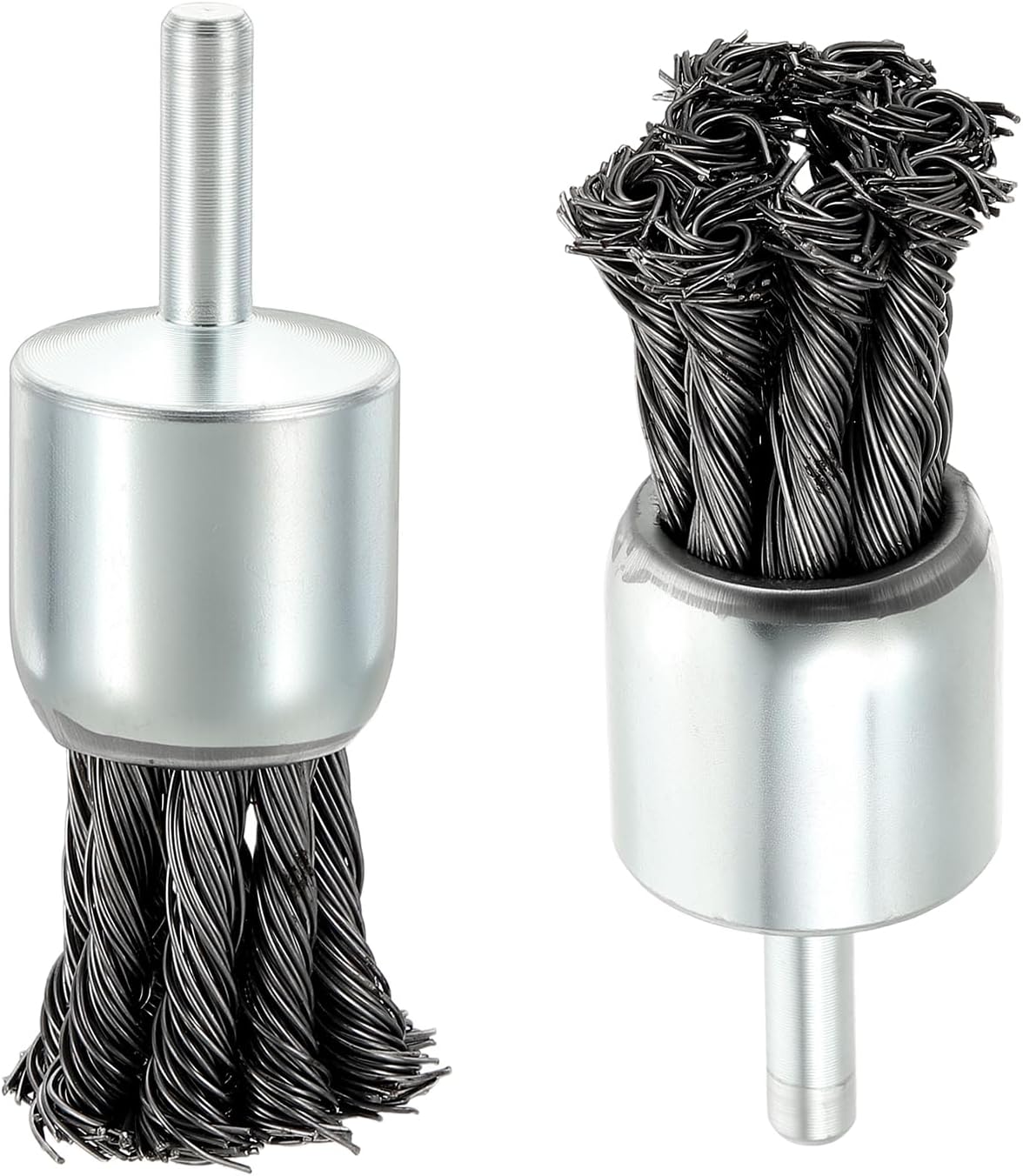 Cepillo alambre acero carbono paquete 2 para taladro