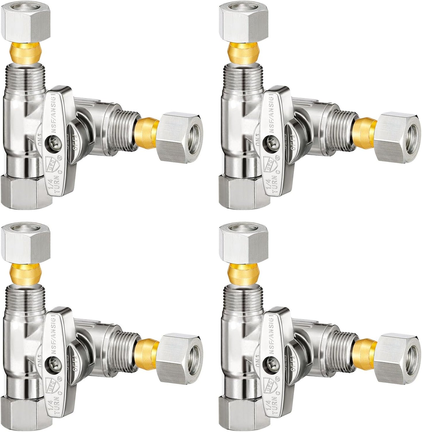 Válvula parada 3/8pulg conector T lavavajillas grifo 4 pzas